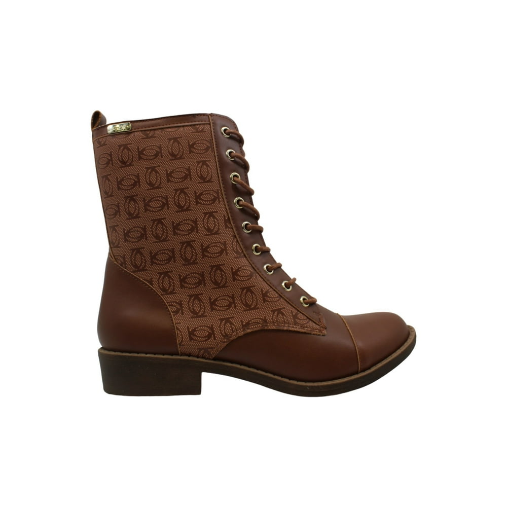 bebe - Bebe Womens Olsen Leather Closed Toe Mid-Calf Fashion Boots, Brown 5, Size 8.5 - Walmart