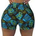 thumbnail image 2 of Goofa Play Game Printed Workout Shorts Women Seamless Scrunch Butt Lifting High Waisted Gym Booty Shorts Elastic Workout Shorts-X-Large, 2 of 8