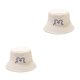 thumbnail image 1 of Sonducket Sombreros de cubo Animal Hombres Mujeres Gorras Pescador Sombrero Casual Adolescente Beige Beige M (56-58 cm) 2Conjunto, 1 of 6