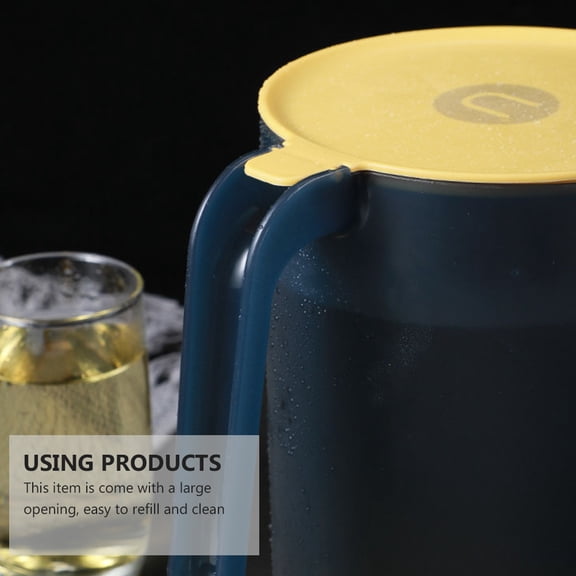 Topbathy Large Plastic Cold Water Pitcher 1 Gallon Acrylic Drink Jar with Lid Reusable Tea Juice and Milk Jug 2pcs