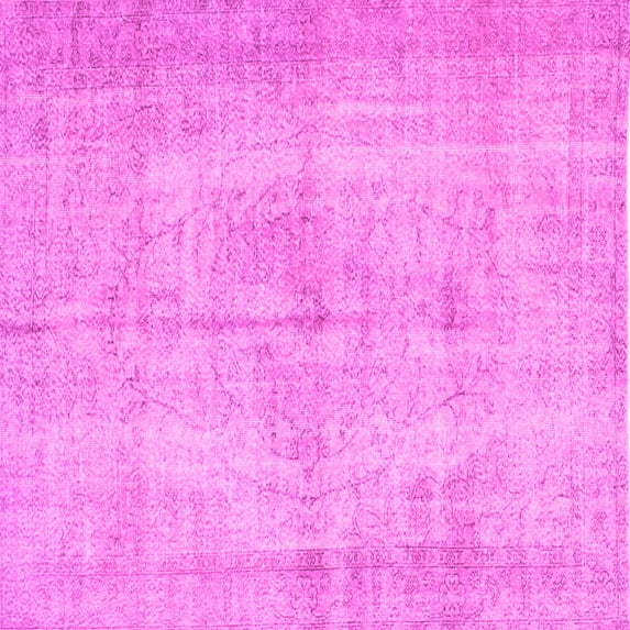 Ahgly Company Indoor Square Abstract Pink Contemporary Area Rugs, 6' Square