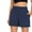 A-Navy2017, variant on XIAONU Women's Solid Casual Shorts Elastic Waist Side Pockets Shorts