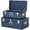 DeepBlue, variant on CHOCSTAY Set of 2 Decorative Metal Trunks, Storage Chests & Boxes with Lock Hole and Handle, 23.8X14.2X9.5 Inches (White)