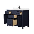 thumbnail image 3 of Wyndham Collection Beckett 42" Wood Single Bathroom Vanity in Blue/Black, 3 of 6