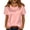 Pink #010, variant on Satin Blouse for Women Business Casual Outfit Short Sleeve Tops Crewneck Tshirt Silk Shirt Summer Clothes, S