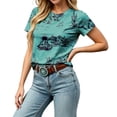 thumbnail image 3 of Arlun Western Cowgirl Printed T Shirts for Women Classic Crew Neck Short Sleeve Lightweight Going out Tops Casual Styling and Versatile Country Music Graphic Tee 2026 6-Green XL, 3 of 6