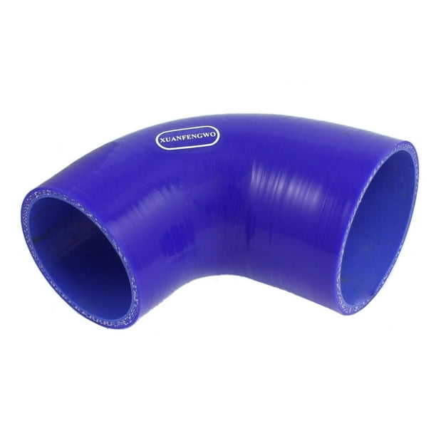 Car Cooling System 64-76mm Inner Dia 90 Degree Elbow Silicone Hose Reducer  Blue 