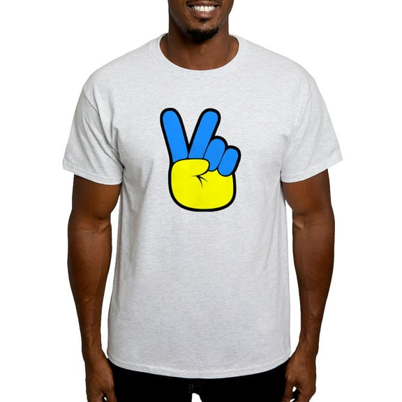 CafePress - Ukrainian Flag Peace Sign Ukraine Native H T Shirt - Men's Classic Graphic T-Shirt