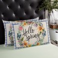 thumbnail image 3 of Waterproof Outdoor Throw Pillows with Inserts 12"x20" Set of 2,Hello Spring Decorative Pillowcases for Couch Bedroom,Farmhouse Floral Eucalyptus Wood Plaid Burlap Pillow Covers for Sofa Living Room, 3 of 8