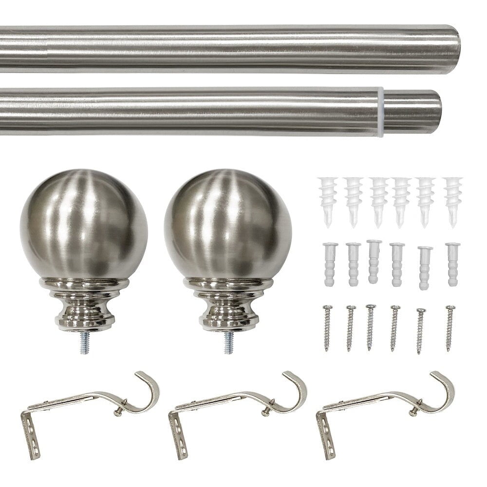 Lumi 1" Single Curtain Rod Brushed Nickel/Black/Oil Bronze-Ball finial 36"-72" - Oil Rubbed Bronze