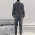 thumbnail image 5 of JTieacloth Men's Bathrobes Men's Fall And Winter Cardigan Thickened Long Sleeved Warm Coral Fleece Homewear Pajamas Set Gray, 5 of 6