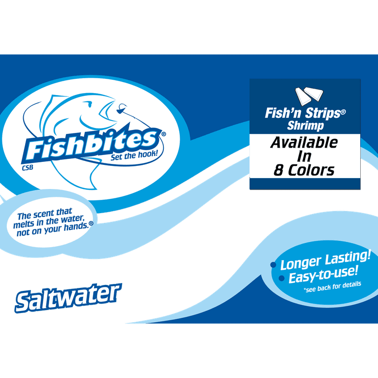 Fish Bites Strips Saltwater Fishing Bait, Electric Chicken/Shrimp