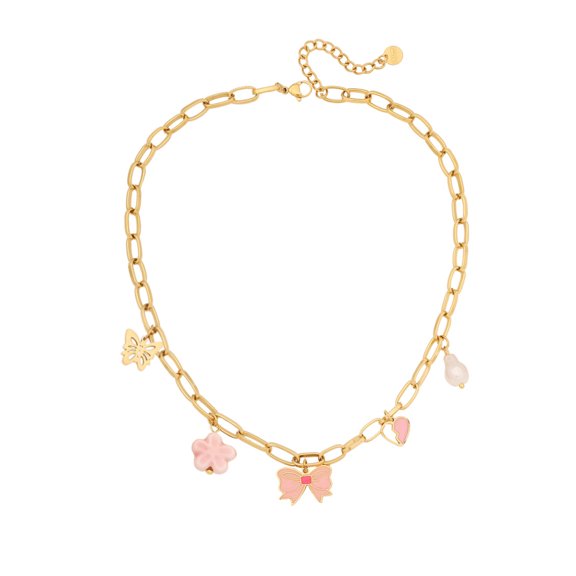 Faty-T Gold Bow Necklace Women Bow Jewelry Ribbon Pendant Necklace Dainty Rhinestone Bow Tie Choker Necklace Gift