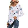 thumbnail image 6 of UVN Blouses for Women Pleated Long Sleeve Shirts Crew Neck Dressy Casual Tunic Tops, 6 of 9
