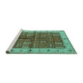 thumbnail image 2 of Ahgly Company Machine Washable Indoor Rectangle Oriental Turquoise Blue Industrial Area Rugs, 5' x 8', 2 of 4