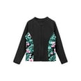 thumbnail image 5 of Sholeno Kids Girls 3 Piece Swimwear Rash Guard Long Sleeve Shirt Shorts UPF 50+ Swimsuits Bathing Zipper Lily 12, 5 of 7