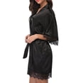 thumbnail image 3 of Mujeres Sexy Encaje Camisón Ropa de dormir Ropa interior Bata Albornoz Regalo, Negro, XL Vogacara XX000136-13, 3 of 7