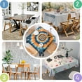 thumbnail image 4 of Orange Blue Tie Dye Spiral Pattern Square Tablecloth,Waterproof Square Table Cover,Wipeable Spillproof Washable Table Cover for Home Kitchen Party Decor 52"x52"(132x132cm), 4 of 6