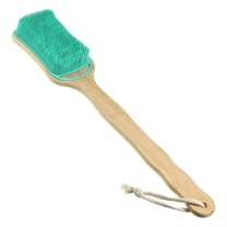 Unique Bargains 1 Pc Double Side Long Handle Bath Brush Body Scrubber for Bath 17.72" Length Green