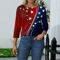 thumbnail image 4 of Oversized Sweatshirt For Women, Casual 3/4 Length Sleeve 4Th Of July Collar Pullover Top Red White And Royal Blue T Shirt Y2K Tops Plus Size Valentine Shirt Tops (3XL, Wine) ZMTing, 4 of 4