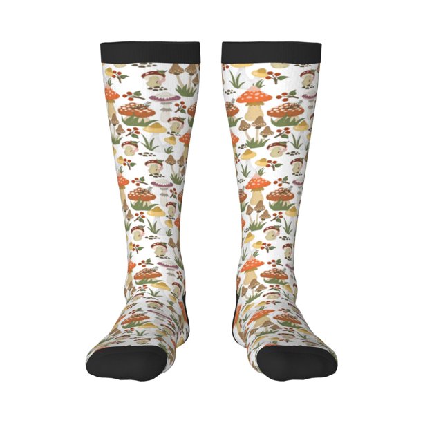 Balery Mushrooms Calcetines novedosos Calcetines deportivos Calcetines hasta la rodilla Calcetines de algodón Calcetines originales y geniales