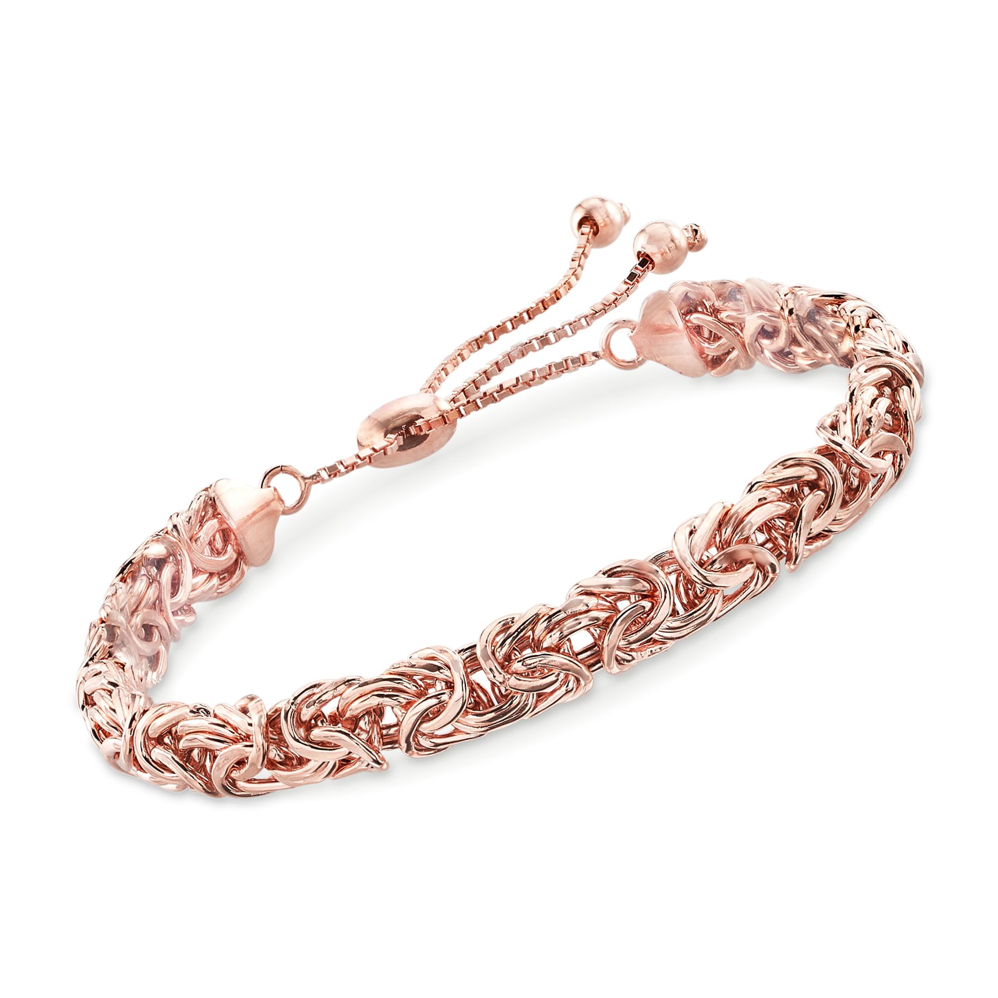 Adjustable length. 100% Copper Byzantine Chain Bracelet