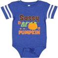 thumbnail image 3 of Inktastic Thanksgiving Sassy Lil Pumpkin with Fall Leaves Girls Baby Bodysuit, 3 of 5