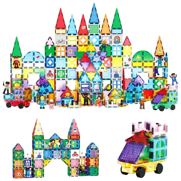 PicassoTiles 350 Piece Extensive Master Builder Magnetic Building Block Set