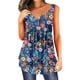thumbnail image 1 of Playeras,Blusas y Tops,Ropa para Mujer Workout Tank Tops Camisa de lino y algodón sólido de verano para mujer, manga larga, suelta, talla grande, parte superior de lino de largo medio (Dark Blue, S), 1 of 2