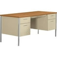 thumbnail image 2 of HON H34962.C.L 34000 Series 60 in. x 30 in. x 29.5 in. Double Pedestal Desk - Harvest/Putty, 2 of 7