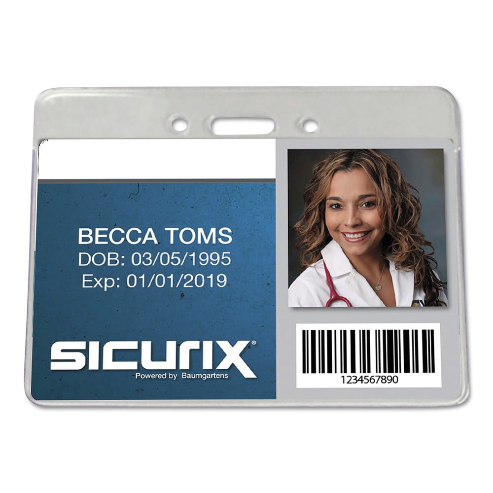 Baumgartens Sicurix Proximity Badge Holders, 50 Pack