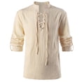 thumbnail image 1 of Blusa y camisa de manga larga con cuello alto para hombre, informal, lisa, de poliéster, con cuello alto y manga larga, 1 of 8