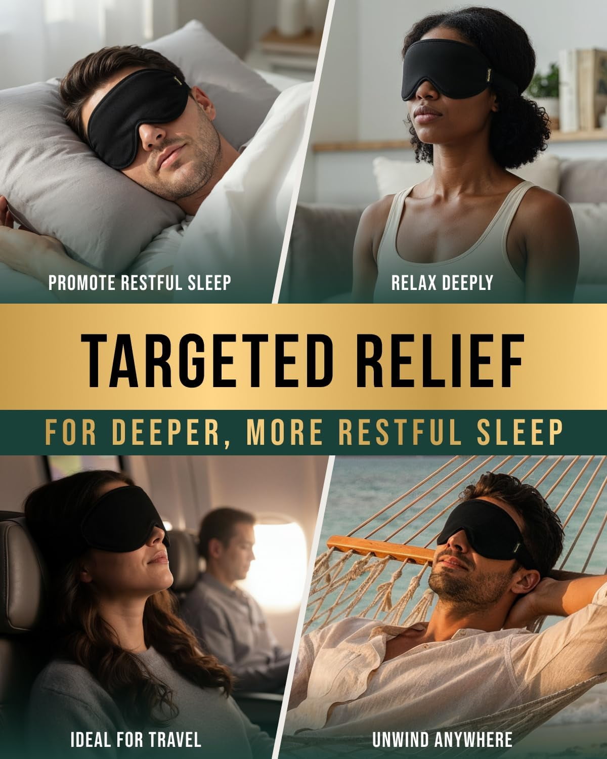 MagnetRX® Magnetic Sleeping Mask – Effective Magnetic Sleep Masks for Men & Women with 11 Neodymium Magnets – 100% Blackout Sleep Mask for Deep Relaxation, Travel & Meditation