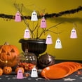 thumbnail image 3 of 6Pcs Halloween Hanging Ornaments Cute Ghost Tree Decorations, Pastel Pink & Light Pink Mini Pendant Set for Home Party Supplies, Spooky Festive Accents for Indoor Display & Celebration (Light Pink), 3 of 3