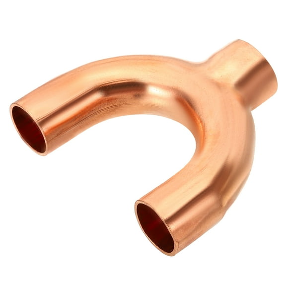 Unique Bargains 7/8"×3/4"×3/4" ID Copper Fitting, 3 Way Y Type 99.9% Pure Copper Pipe Fitting Welding Connection for HVAC