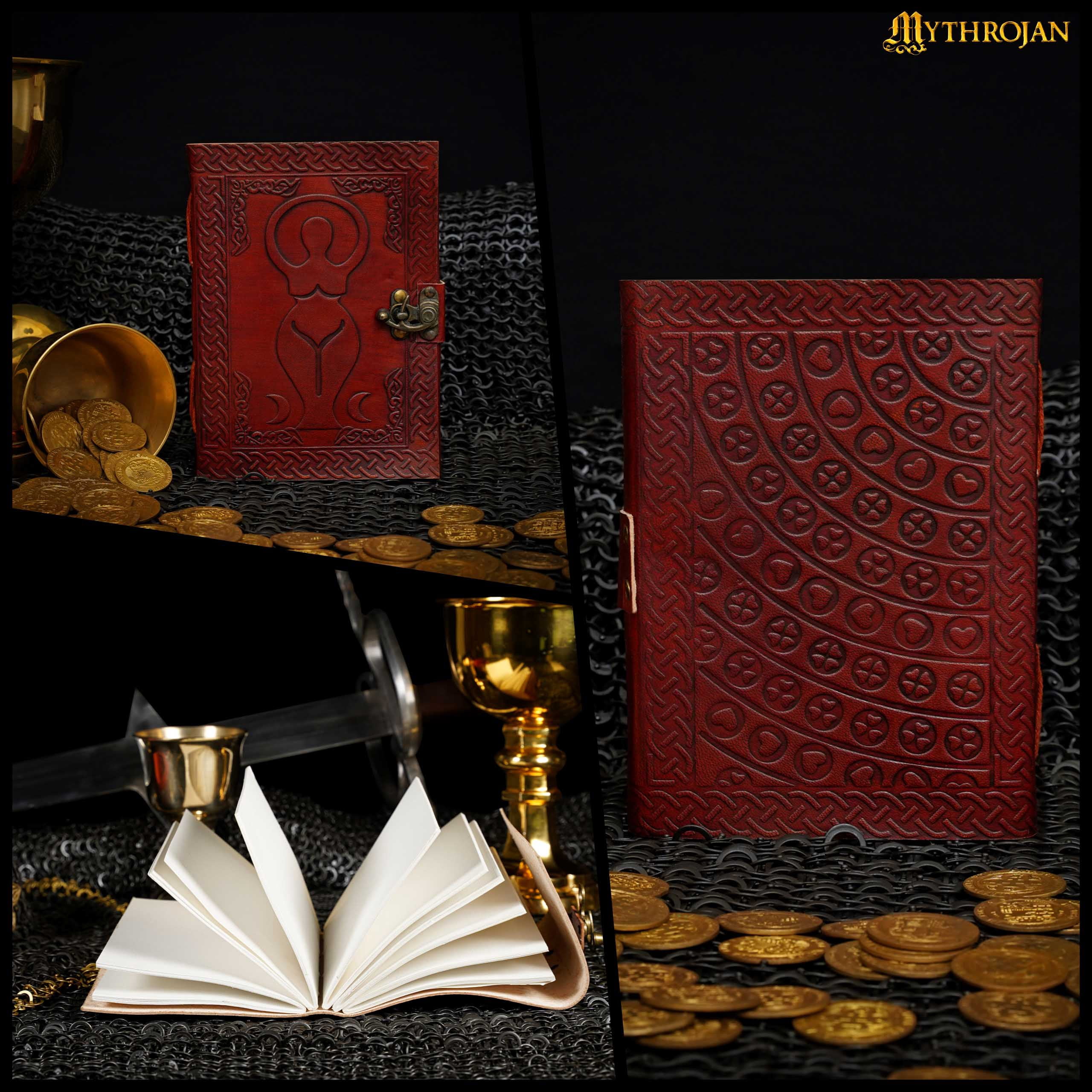 Handmade Leather Journal  Vintage Writing Notebook Embossed 5 x 7 Inches Diary for Men and Women