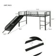 thumbnail image 2 of Topcobe Metal Bunk Beds, Loft Beds for Kids, Platform Bed Frame with Ladder, Guardrails and Slide, No Box Spring Needed, Black, 2 of 6