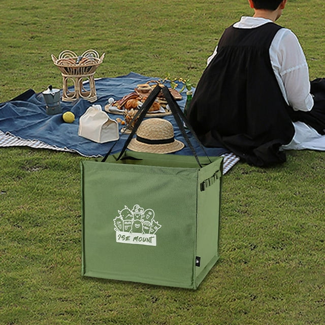 Bote de basura al aire libre Cola plegable verde