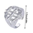 thumbnail image 2 of GUANGHONG European Style Exaggerated Hop Dollar Sign Ring Stylish and Unique Design Silver Adjustable Rings Men Rings for Teen Girls Size 11 Full Finger Ring, 2 of 4