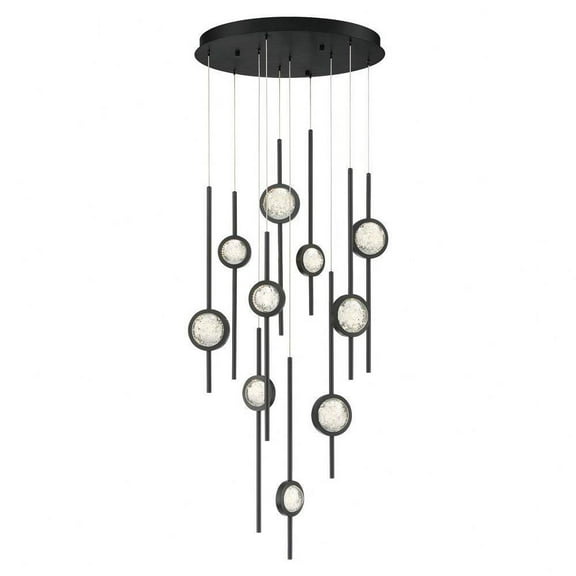 Modern Ten Light Chandelier-Black Anodized Aluminum Finish Bailey Street Home 79-Bel-4534001