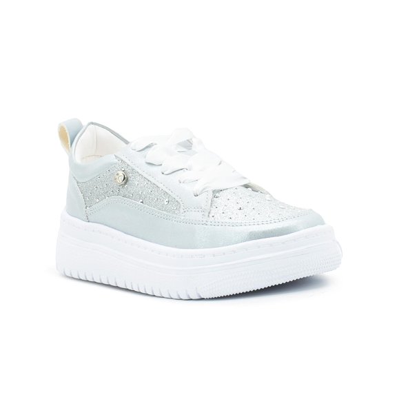 Tenis Casual Para Niña Casual Moda Color Plateado 18-26 plateado 24.5