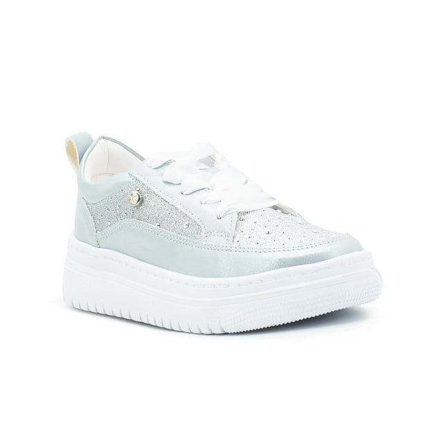 Tenis Casual Para Niña Casual Moda Color Plateado 18-26 plateado 24.5