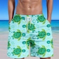 thumbnail image 1 of Puntoco Pantalones Cortos Con Estampado Hawaiano Para Hombre, Pantalones Cortos Con Bolsillo Y Cordón, Color S, 1 of 5