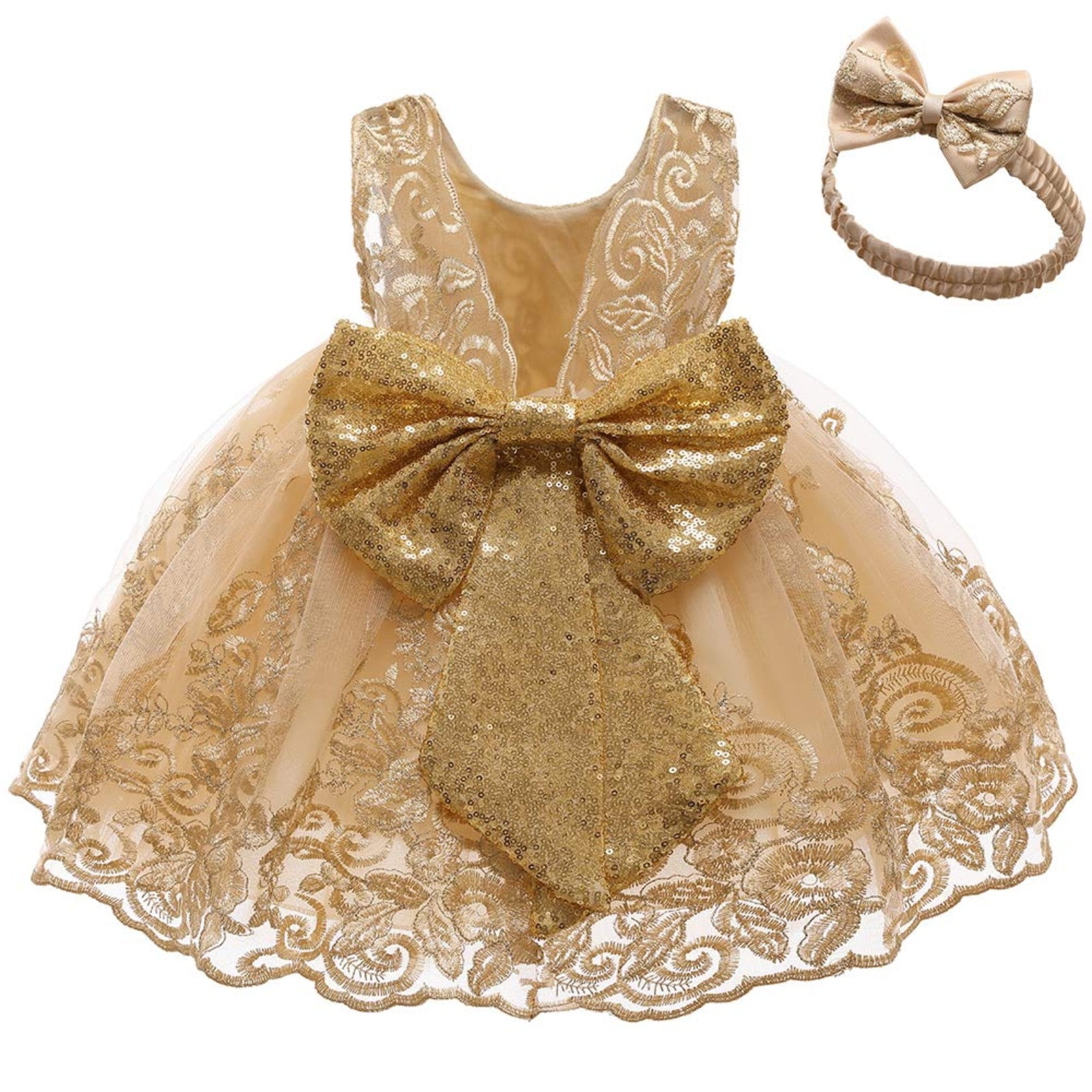 RJXDLT Toddler Girls Lace Dress Baby Girl Elegant Dress Girl Ruffle Sleeve Lace Dress Princess Party Dress