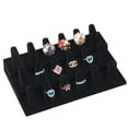 thumbnail image 1 of Soporte para anillos Exhibidor de anillos para 18 dedos Soporte para joyas Organizador de anillos Escaparate de almacenamiento de anillos Exhibición de anillos para vender terciopelo negro (18 ranura, 1 of 5