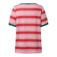 thumbnail image 4 of DHFJKG Womens Tops Striped Color Block Short Sleeve T Shirts Crewneck Casual Loose Fit Basic Tee Shirt Summer Trendy Tops, 4 of 7