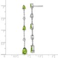 thumbnail image 4 of Auriga Fine Jewelry 14K White Gold Pear Peridot and White Topaz Dangle Earrings for Women, 4 of 6