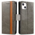 thumbnail image 3 of Case for iPhone 13 Cover Leather Wallet Folio Case Book Design Flip Magnetic Closure - Grey, 3 of 5