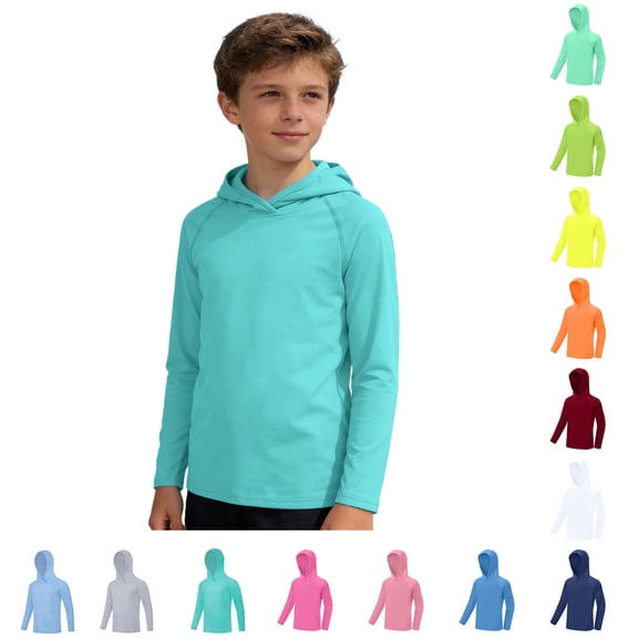 Hoodie Boys Long Sleeve Boys' Rash Guard Shirts Quick Dry Sun Shirt Swim Shirts Kids Swimsuits 13-14 Years