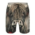 thumbnail image 3 of Balery Butterfly Cow With Flowers Traje de Baño Estilo Hawaiano para Hombre, Shorts de Secado Rápido con Bolsillos-Large, 3 of 6